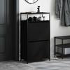 Vidaxl Shoe Cabinet, Black, 60X34X112 Cm, Wood-Based Material