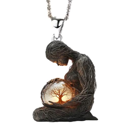 2 ks/Sada Náhrdelník Náušnice Sada 2D Akrylová Postavička Přívěsek s Stromem Omotaný Háček Náušnice Sada Dárek ke Dni Matek Šperky Doplňky