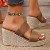 Summer Platform Sandals Large Size Women Peep Toe High Wedges ShoesCasual High Heel Slides Beach Slippers