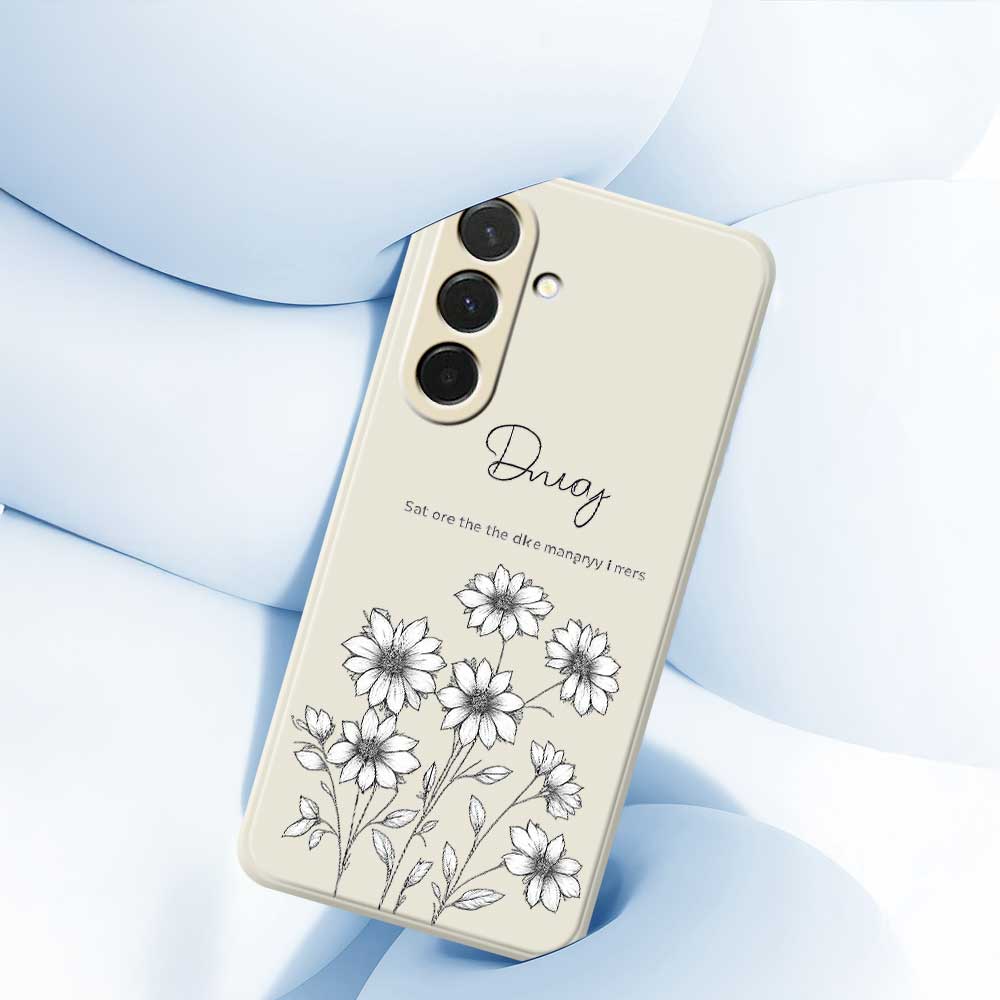 For Samsung Galaxy A36 5G Case Sketch Flowers Pattern Printing Straight Edge TPU Phone Back Cover