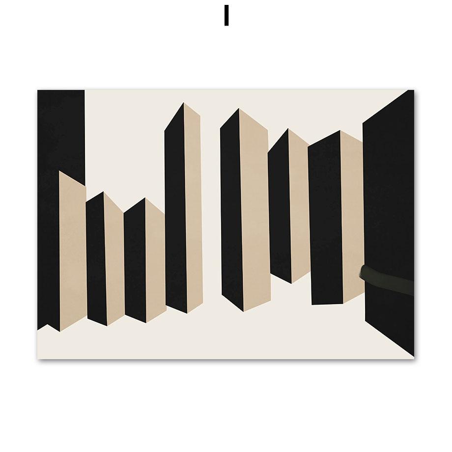 Black White Striped Girl Geometric Lines Curve Posters And Prints Wall Art Canvas Painting For Living Room Decorative Pictures