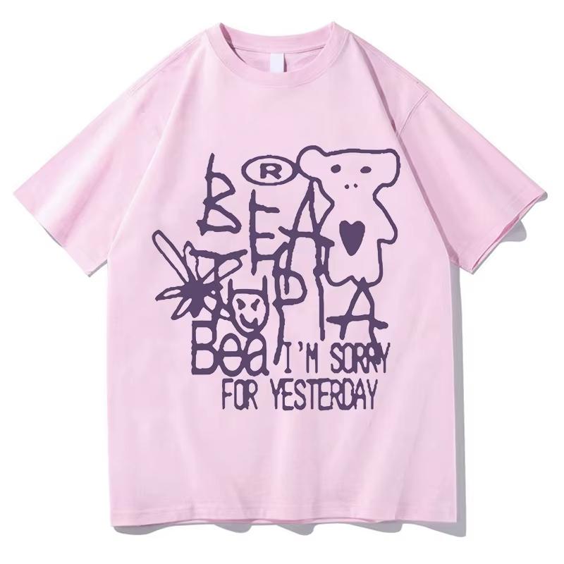 Summer Unisex Tshirt Printed With Patterns Summer Short Sleeved Street Style Casual Pure Cotton Clothing Tshirt