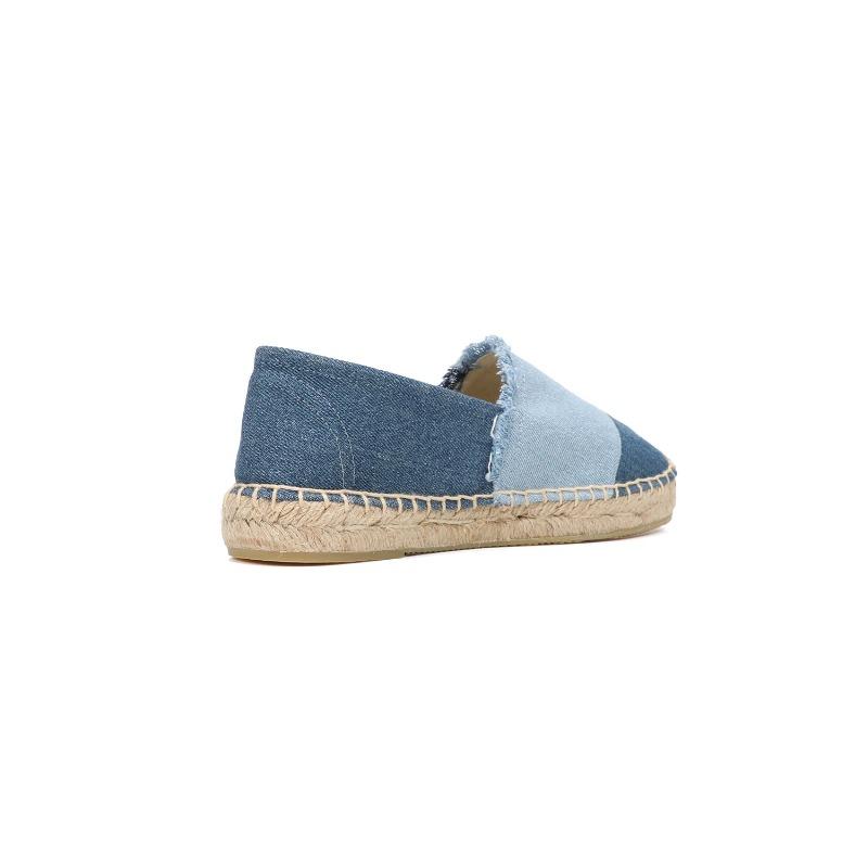 LUXSOLE Espadrilles Women's Shoes Luxury Denim PATCHWORK Flat Platform Stylish and Trendy Footwear for Fashion-Forward Females
