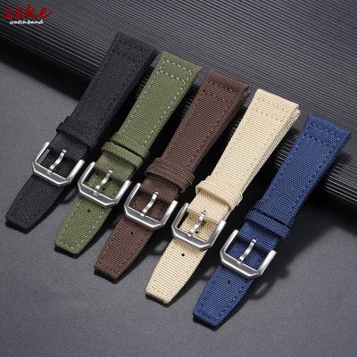 Nylonový plátěný řemínek k hodinkám 20mm 21mm 22mm Pásek pro IWC Pilot Vodotěsný Sportovní náramek Hovězí kůže Zápěstní pásek Pánský Dámský Náramek