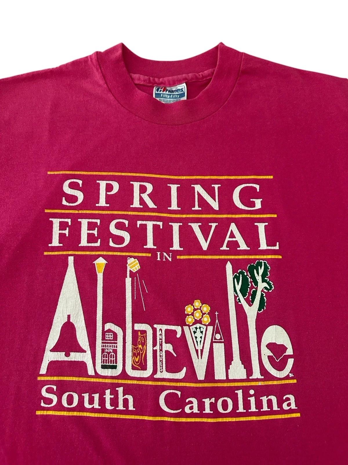 Vintage Abbeville South Carolina Spring Festival T Shirt Men’s Medium Pink 90’s 3XL