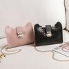 Fashion Pu Leather Mobile Phone Bag For Girls Casual Solid Color Chain Shoulder Bag For Women Gifts