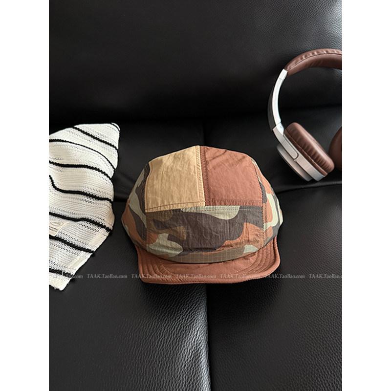 5-Panel Camouflage Quick Dry  Soft Flat Brim Baseball Cap Korean Streetwear Retro Hip Hop Sun Cap Summer Unisex Duckbill Cap