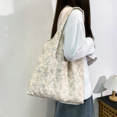 Sac Rétro Peinture à l'Huile Petit Imprimé Floral Sac Fée Monobretelle Porté Main Grande Capacité Sac Gilet