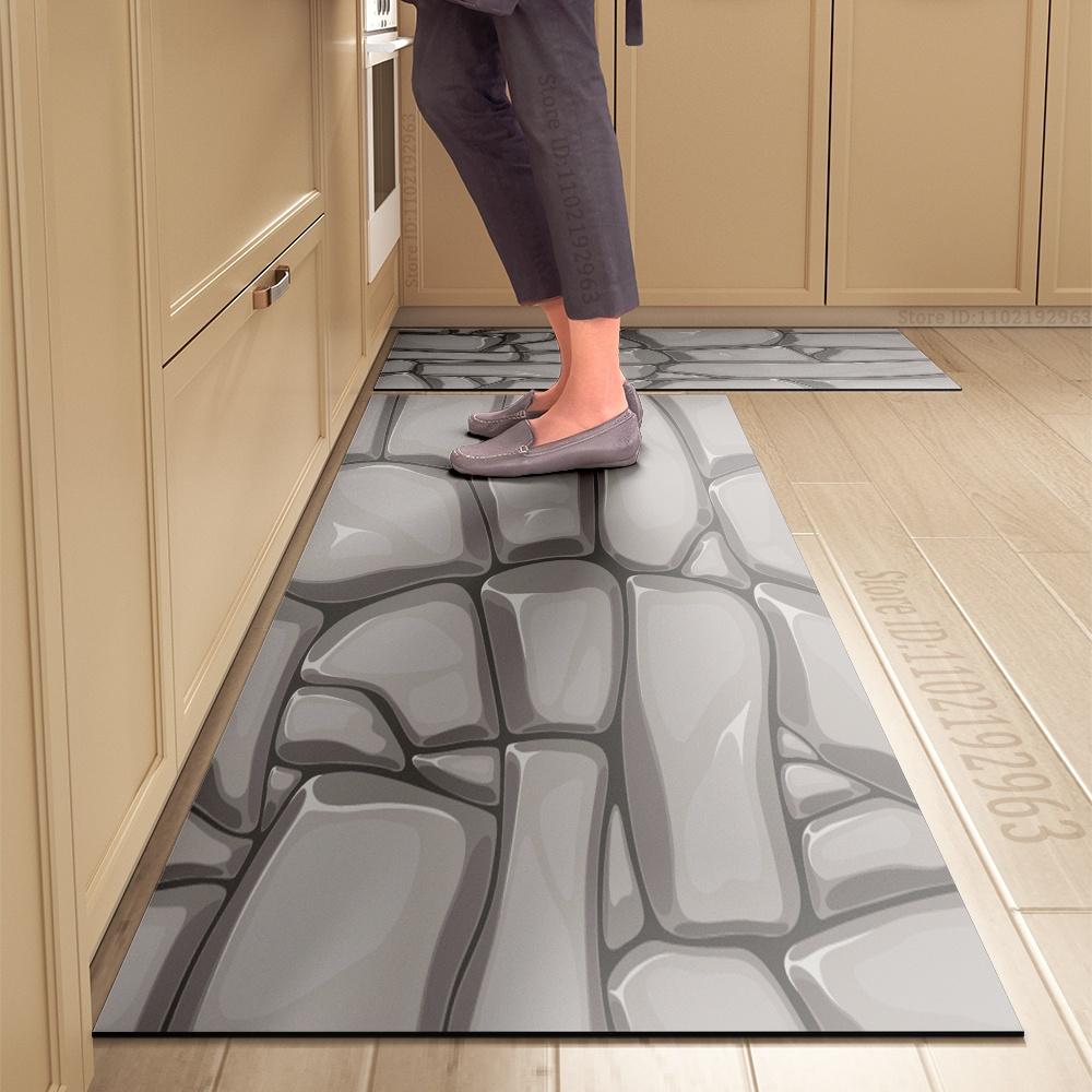 Kitchen Mat Absorbent Printed Kitchen Rugs Non-slip Area Mat Hallway Long Carpets for Living Room Bedroom Entrance Doormat Bath