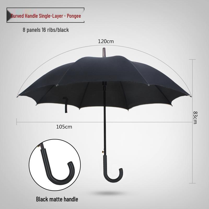 16-Rib Windproof Rainbow Umbrella - Long Handle, Sun & Rain Protection, Perfect for Business & Logo Advertising