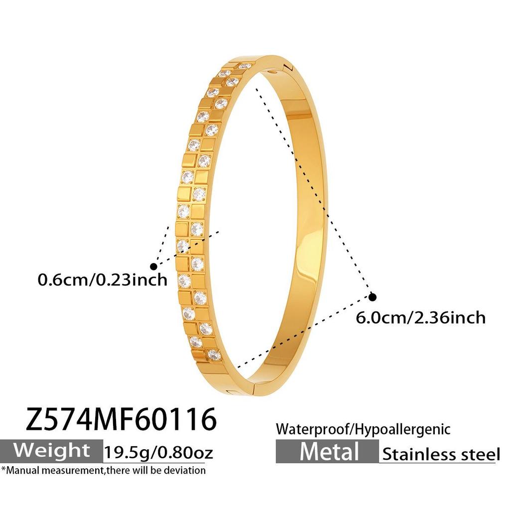 18K Gold-Plated Geometric Zirconia Water Drop Bracelet