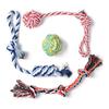 Fida Dog Toy Rope Set of 4 [100% Natural Cotton] Toys for Small and Medium Dogs, Chewing, Sturdy, Pet String Toy, Unbreakable, Brushing Teeth, Clean,