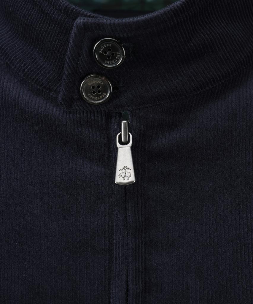 BROOKS BROTHERS Corduroy Harrington Jumper (Navy) (Bbopmbg302)