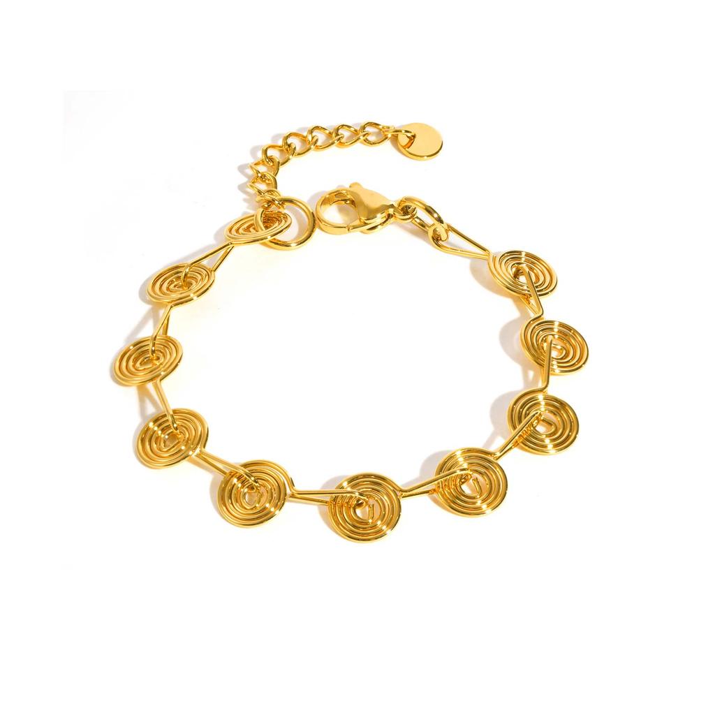 Women‘s Stainless Steel Chain Spiral Geometric Charm Bracelet Fashion Metal Female Bracelet Waterproof Jewelry Girlfriend Gift