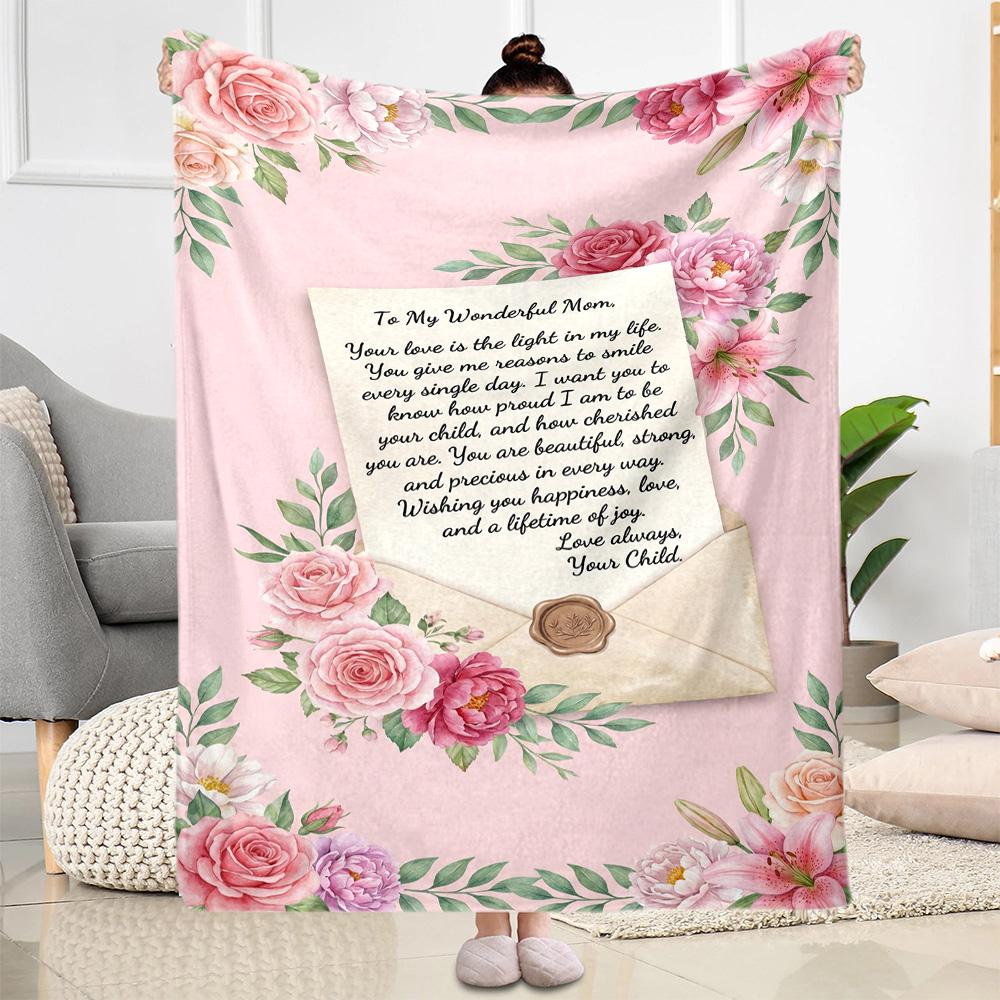 Mother's Day Love Blanket Suitable for Sofas,travel, Living Rooms Also a Good Gift for Friends and Family Suitable for All Seasons.
