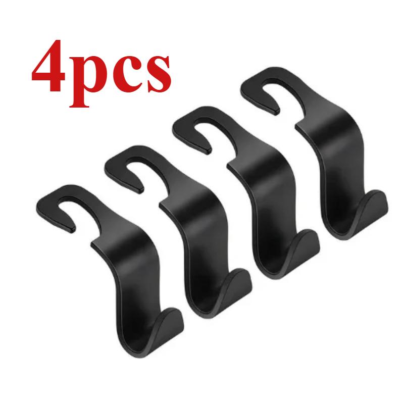 Car Rear Seat Headrest Hooks 4pcs/2pcs Black Rear Seat Hooks Car Handbags Clothes Grocery Bags Car Interior Accessories