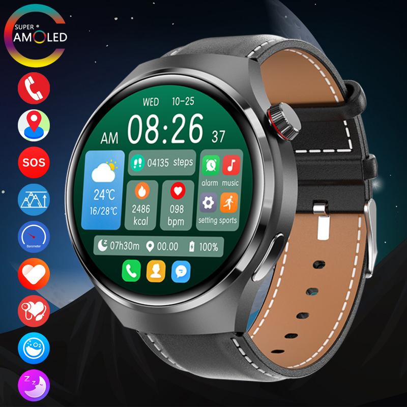 2025 For Android GT4 Pro GPS Track Smart Watch Men 360*360 AMOLED Screen Heart Rate Bluetooth Call IP67 Waterproof Man Smartwatch