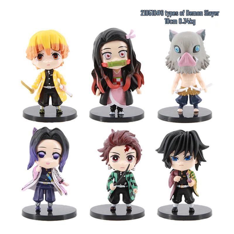 Q Version Demon Slayer Figures - Tanjiro, Nezuko & Zenitsu Ornaments In Sitting, Standing, or Kneeling Poses