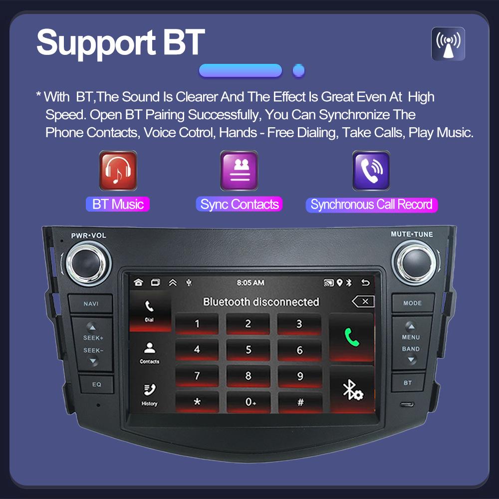 Toyota RAV4 Android Navigation & Reverse Camera with HD CarPlay Support.