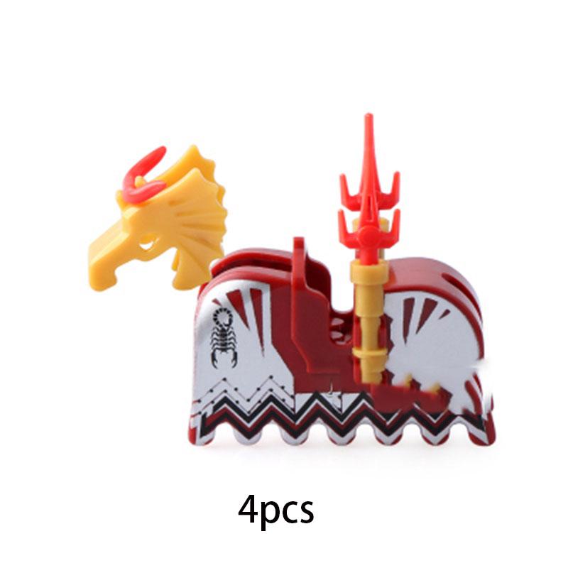 MOC Medieval Military Series Castle Roman Knight Horse Saddle Soldiers War Horses Building Block Accessories Kids Education
