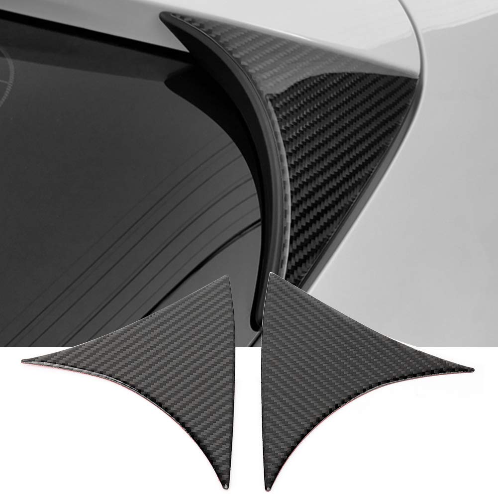 EBTOOLS 2pcs Rear Window Spoiler Side Wing Cover Carbon Fiber Car Replacement Rear Window