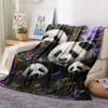 Pandas Print Flannel Blanket, High quality Comfortable for All Seasons, Home Decor, Warmth and Comfort, Perfect for Christmas Gifts