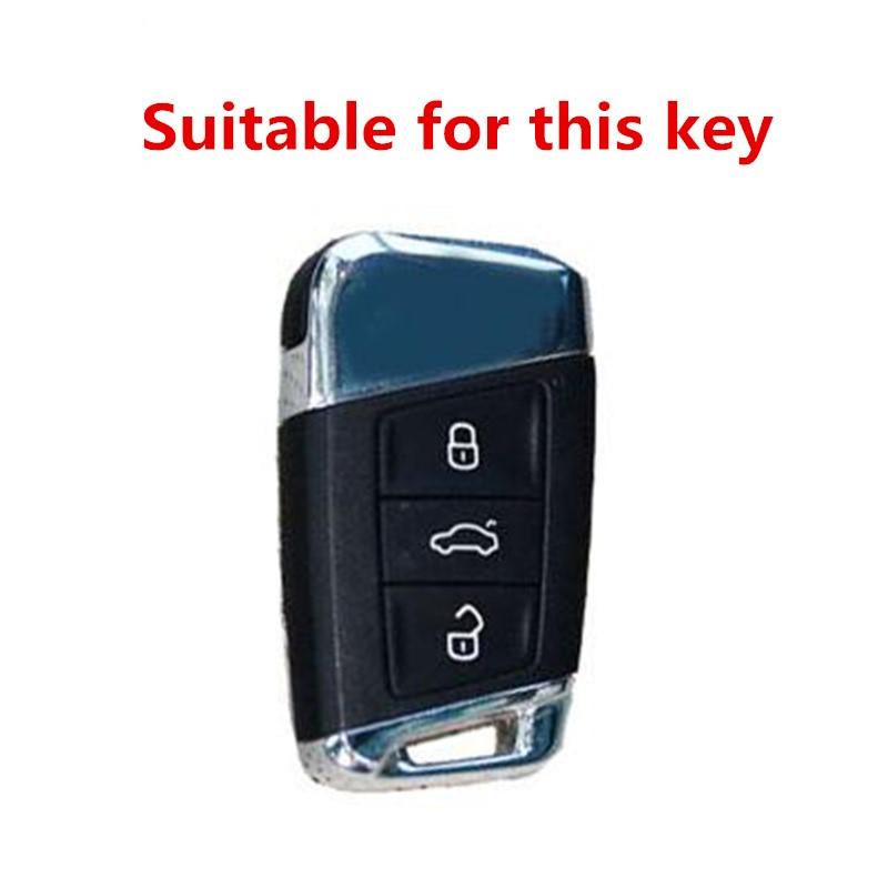 Zinc Alloy Car Key Case Protection Cover Shell Fob For VW Volkswagen assat B8 Tiguan Magotan Protector Car Keychain Accessories