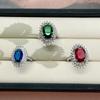 Cellacity Classic Sapphire Rings for Charm Lady with Oval Shape Gemstones 925 Sterling Silver Fine Jewelry Gift