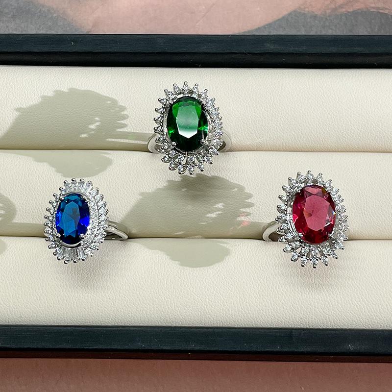 Cellacity Classic Sapphire Rings for Charm Lady with Oval Shape Gemstones 925 Sterling Silver Fine Jewelry Gift