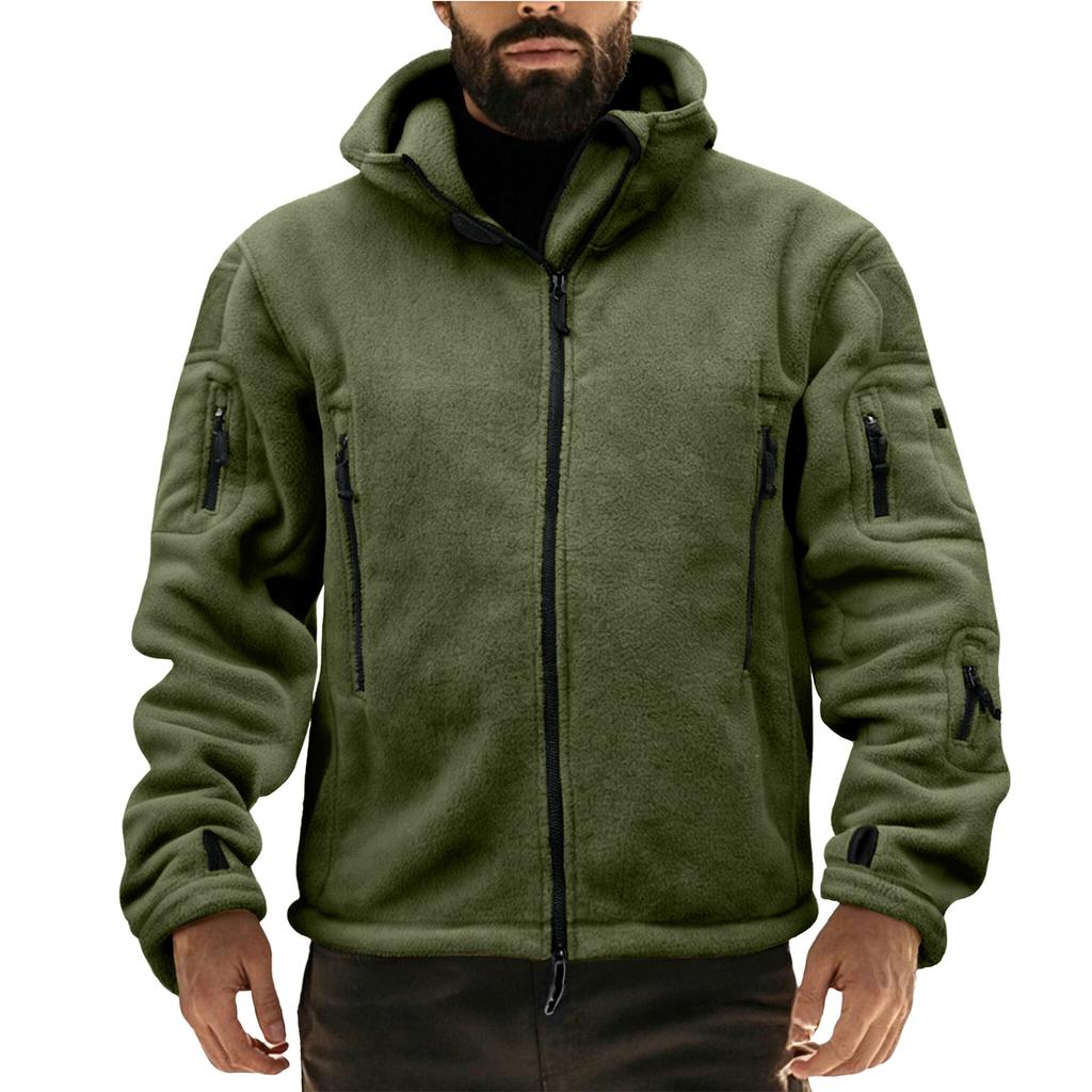 Men's  Fleece Outdoor Warm Fleece Jacket Hooded Coat Jacket