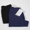 Lulu High-Waist Nylon Yoga Capri Pants with Outer Pocket