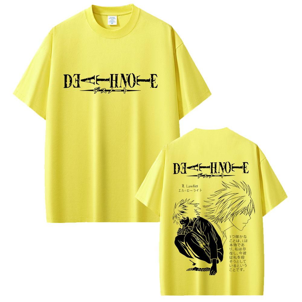 Anime Death Note Tshirt Yagami Light Graphic T Shirts Men Women Cartoon Manga Oversized Tshirts Mens 90s Vintage Streetwear