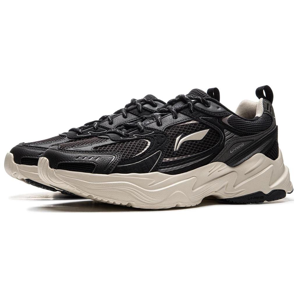 Li Ning Shooting Stars 2K Cushioning Slip Resistant Abrasion Resistant Support Low top Chunky Sneakers Men's Black AGCU329-2