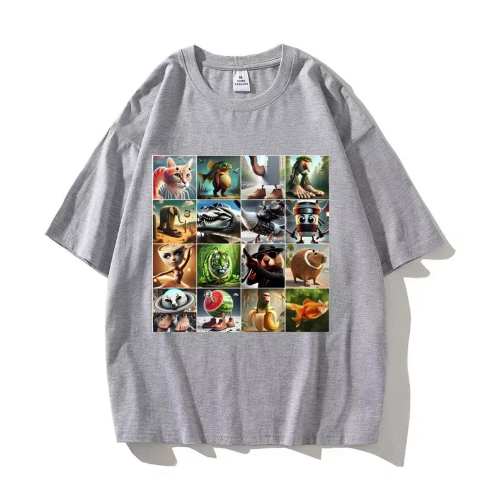 Brainrot Meme Italian for Men Women T-Shirt Brain Rot-style Imitation Art Y2k High Quality  Graphic Tee