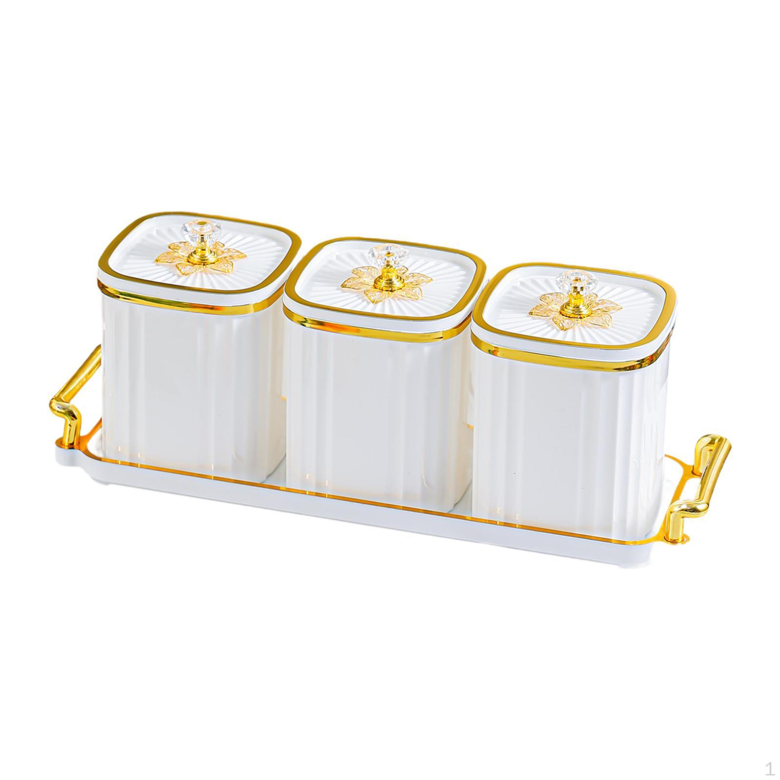 

Конфетницы, контейнеры для специй и приправ с крышками, раздельные сервировочные блюда для закусок, сухофрукты белый