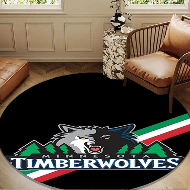 Timberwolves Logo Round mat, Anti-slip Circle Carpet Chair rug For livingroom,Bedroom, doormat home decor Gift Christmas Gifts
