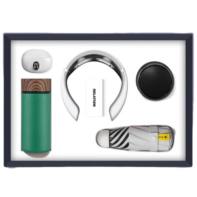 Zhimei Huanqiu Wood Grain Thermos Multi-Gadget Gift Set