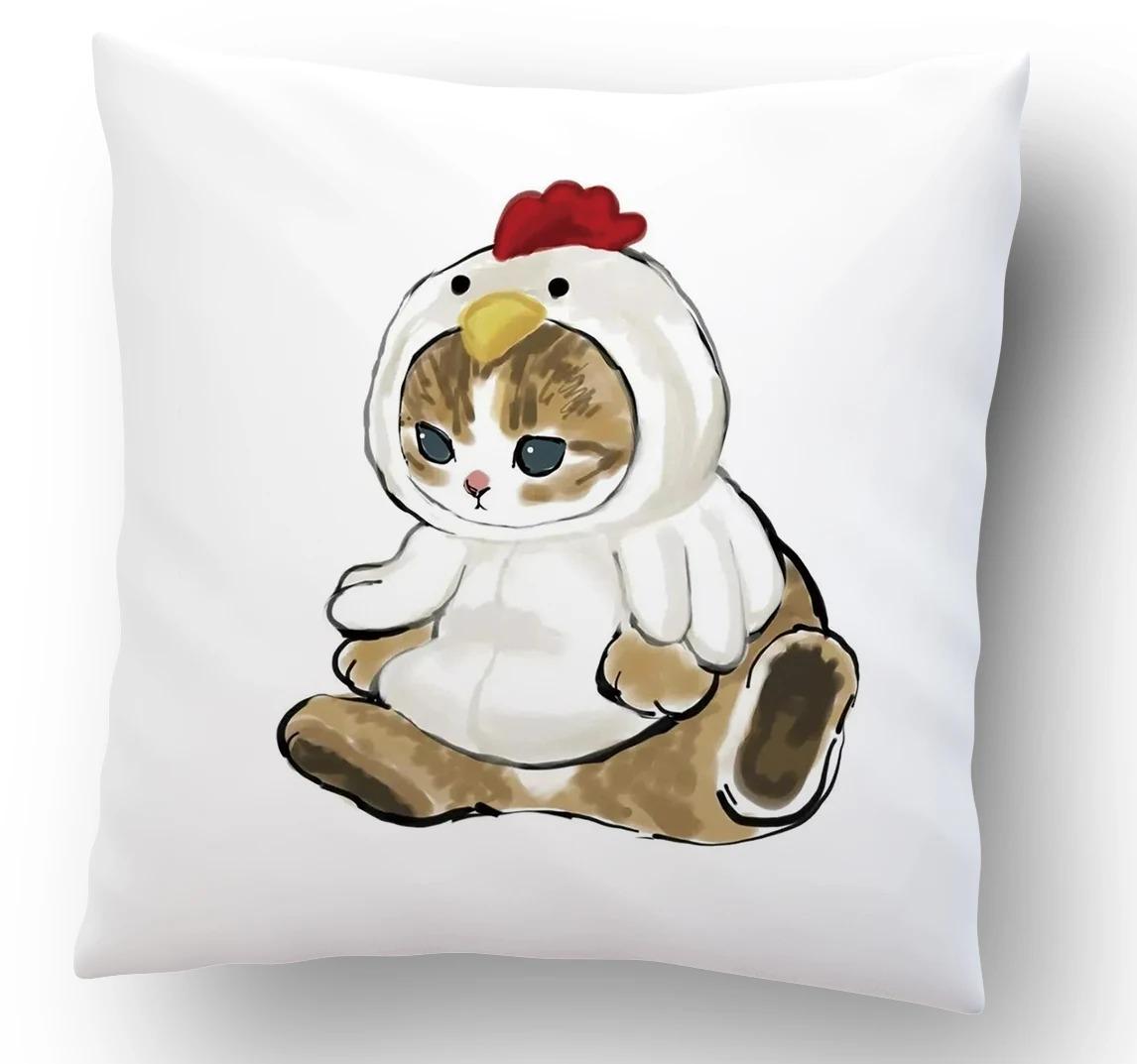 

Забавный кот Декоративная наволочка Офис Гостиная Автомобиль Украшения Дома Наволочка 40x40cm