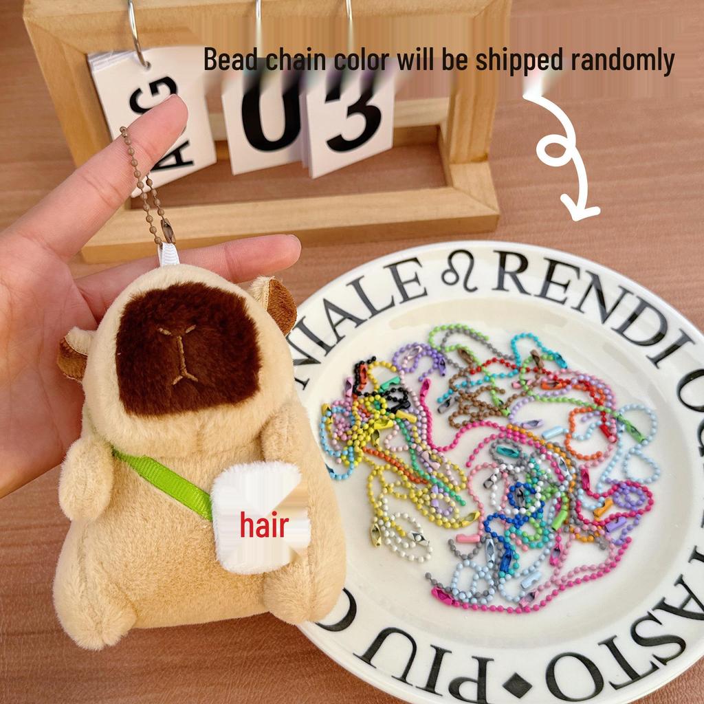 Capybara Plush Keychain Pendant - Cute Cartoon Bag Charm for Couples
