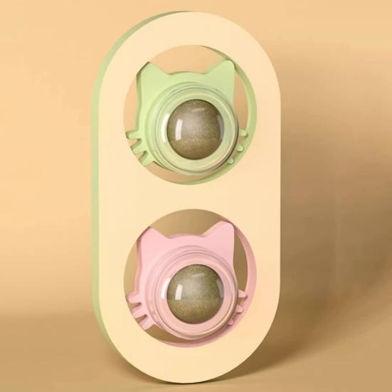 Catnip Ball Cat Toy 360-Degree Rotating Catnip Ball Encourages Active Play Cats Lick Kitten Chew Toy for Dental Health Chewing Boredom Relief