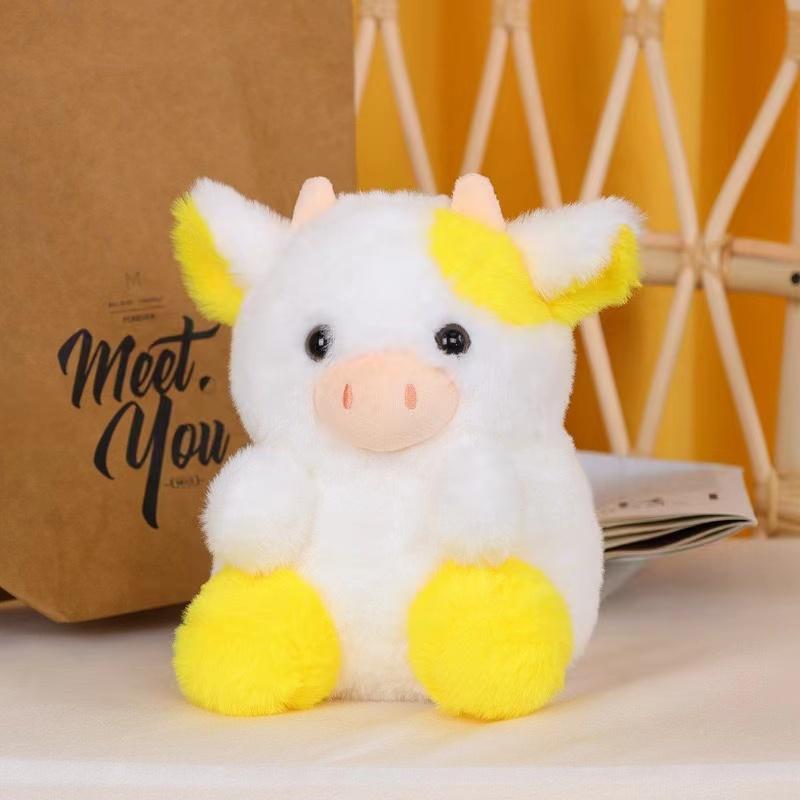 20cm Soft Cute Hair Cow Plush Toy Doll Car Decoration Home Table Decoration Cake Doll Male and Female Birthday Cow Gift