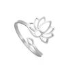 European and American Retro Lotus Ring, Women's Stainless Steel Adjustable Finger, Ring, Jewelry Gift for Lover's Mother