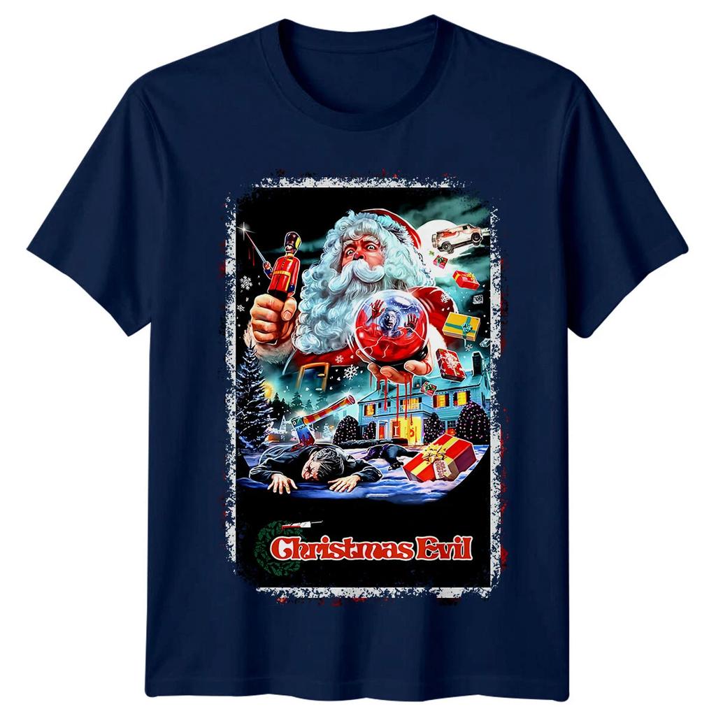 Christmas Evil (1980) Movie T-shirt All Season Retro Pure Cotton Casual Fashion Harajuku Men's and Women's Street Wear