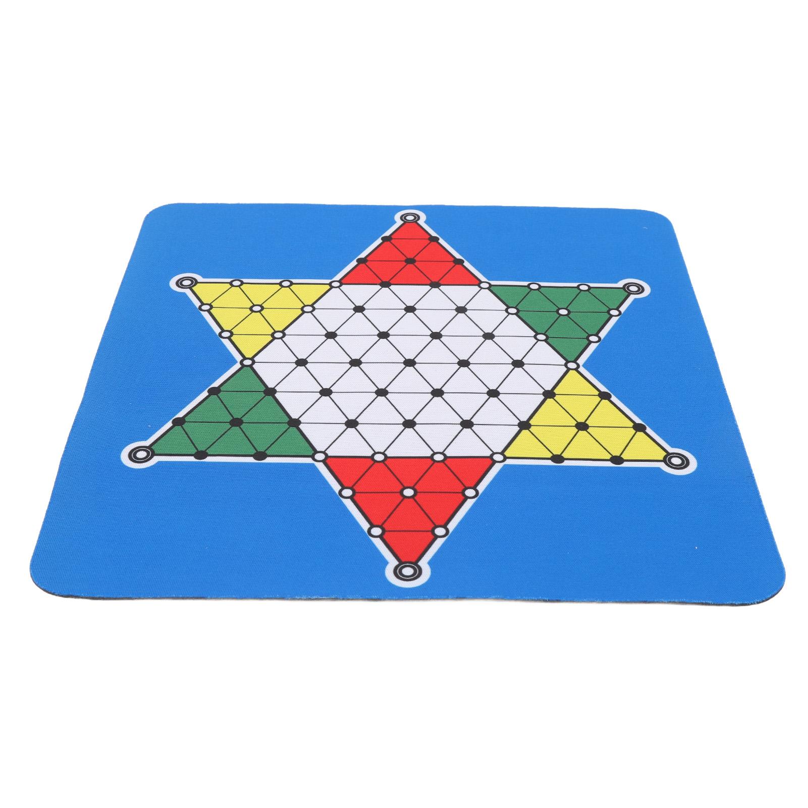 Chinese Checkers Game Set Rubber Checkers Board Mat and 3 Colors Checkers Pieces Portable Set with Storage Bag for Home Travel