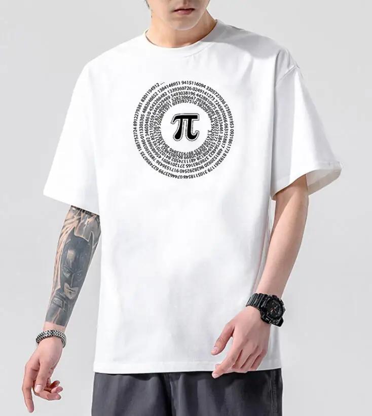 Women's round Collar Short Sleeve T-shirt INS Fashion Mathematical Formula Print Casual Summer Top Polyester Fabric