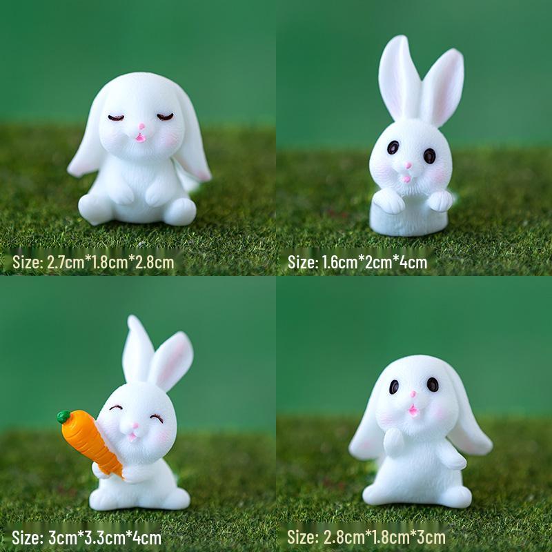 Pastoral Rabbit & Carrot Mini Basket Cake Topper Set