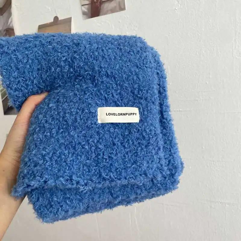 WTEMPO Bufandas de felpa cálidas de color sólido para ciclismo al aire libre y esquí para mujer, gruesas, a prueba de frío, a prueba de viento, versátiles, casuales