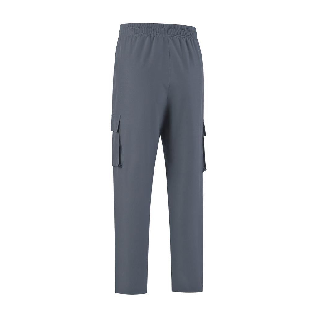 Men’s Relaxed Fit Cargo Pants with Elastic Waistband and Drawstring Multiple Pockets Straight Leg Design for Everyday Wear