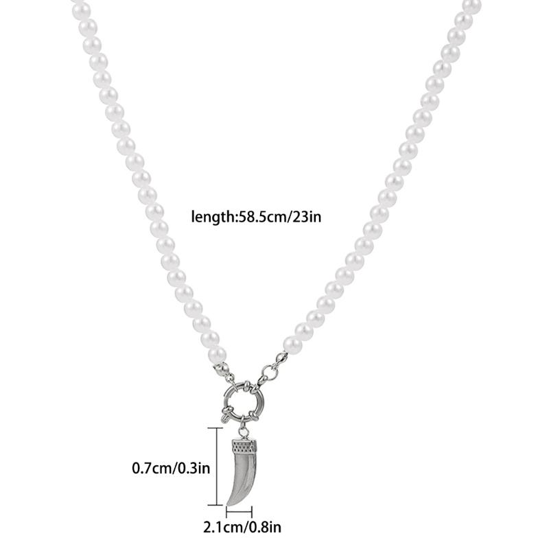 Delicate Necklace with Adjustable Chain Stylish Pendant Necklace Jewelry Adjustable Clavicular Chain Pearls Neckchains