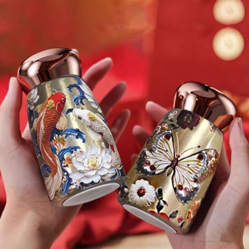 304 Stainless Steel Insulated Cup 230ml Chinese Style Thermal Water Bottle Temperature Display Leak-Proof Coffee Mug